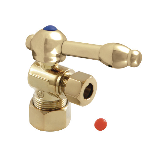 Kingston Brass CC53302KL 5/8" X 3/8" OD Comp Angle Stop Valve, Polished Brass