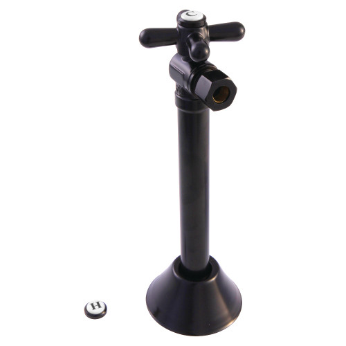 Kingston Brass CC83205X 1/2" Sweat x 3/8" OD Comp Angle Shut-Off Valve with 5" Extension, Oil Rubbed Bronze