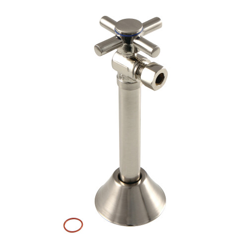 Kingston Brass CC83208DX Concord 1/2" Sweat x 3/8" O.D. Comp, Angle Shut Off Valve with 5" Extension, Brushed Nickel