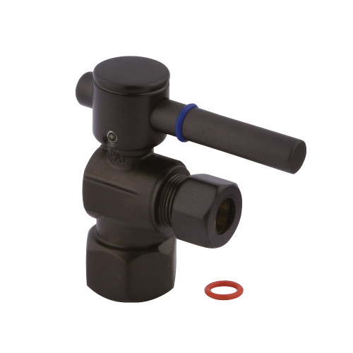 Kingston Brass CC43105DL Quarter Turn Valve (1/2" FIP X 3/8" O.D. Compression), Oil Rubbed Bronze