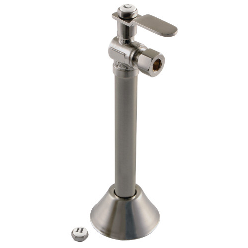 Kingston Brass CA8320BN Whitaker 1/2" Sweat x 3/8" O.D. Comp Angle Stop Valve with 5" Extension, Brushed Nickel