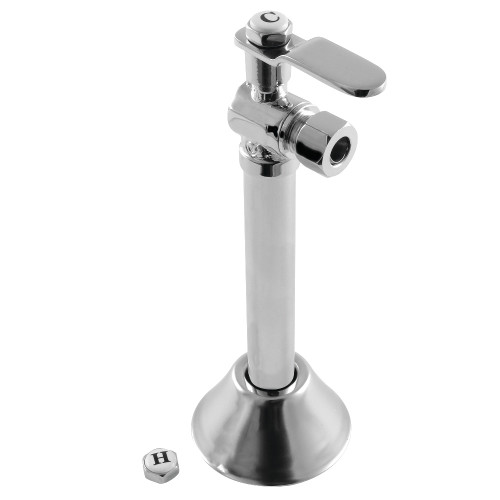 Kingston Brass CA8320CP Whitaker 1/2" Sweat x 3/8" O.D. Comp Angle Stop Valve with 5" Extension, Polished Chrome