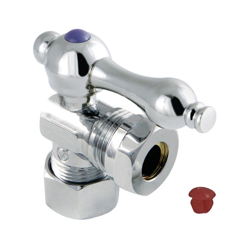 Kingston Brass CC54301 5/8" OD Comp X 1/2" or 7/16" Slip Joint Angle Stop Valve, Polished Chrome