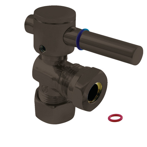 Kingston Brass CC54305DL 5/8" OD Comp X 1/2" or 7/16" Slip Joint Angle Stop Valve, Oil Rubbed Bronze