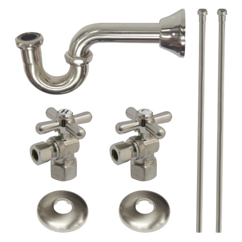 Kingston Brass KPK108P Plumbing Supply Kits Combo, 1/2" IPS Inlet, 3/8" Comp Oulet