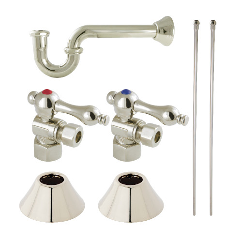 Kingston Brass CC43106LKB30 Traditional Plumbing Sink Trim Kit with P-Trap, Polished Nickel