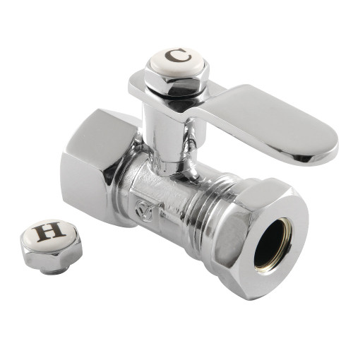 Kingston Brass CA4415CP Whitaker 1/2" FIP x 1/2" or 7/16" Slip Joint Straight Stop Valve, Polished Chrome