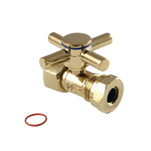 Kingston Brass CC44152DX Concord 1/2" IPS x 1/2" or 7/16" Slip Joint Straight Valve, Polished Brass