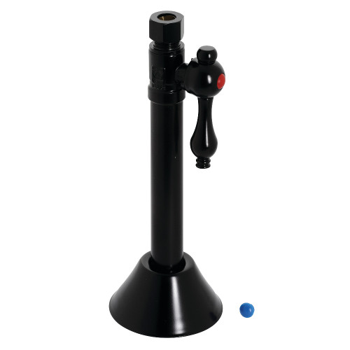 Kingston Brass CC83250 1/2" Sweat x 3/8" OD Comp Straight Shut-Off Valve with 5" Extension, Matte Black