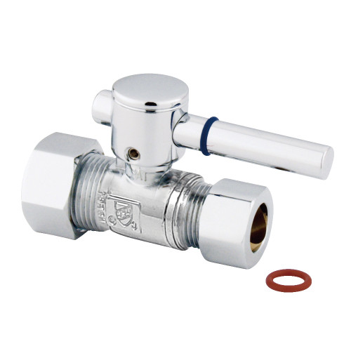 Kingston Brass CC44451DL 5/8" OD Comp X 1/2" OD Comp Straight Shut-Off Valve, Polished Chrome