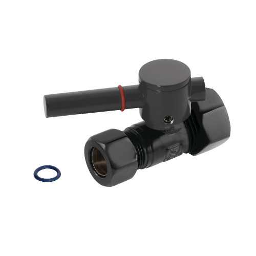 Kingston Brass CC44450DL 5/8" OD Comp X 1/2" OD Comp Straight Shut-Off Valve, Matte Black