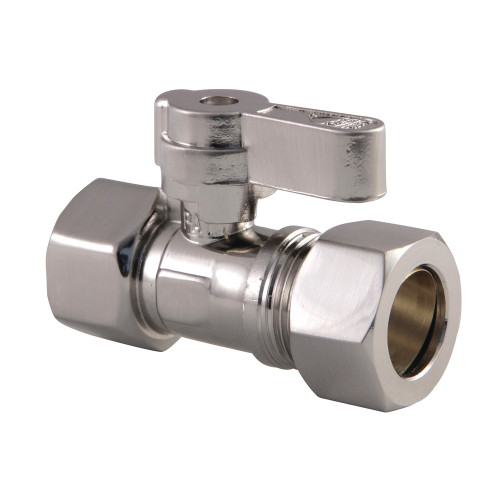 Kingston Brass KF4515SN 1/2" IPS X 5/8" OD Comp Straight Stop Valve, Brushed Nickel
