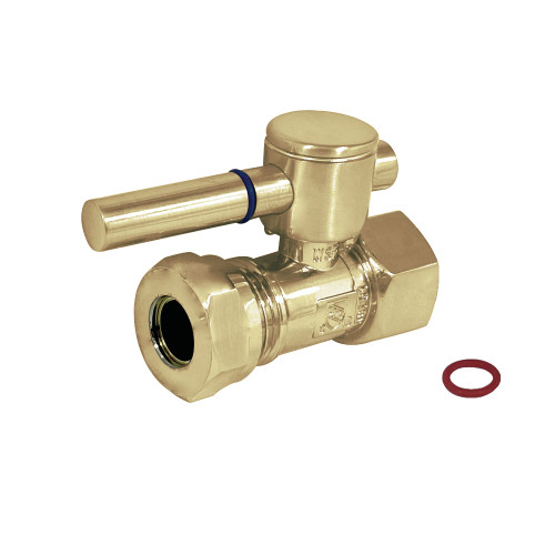 Kingston Brass CC44152DL 1/2" FIP x 1/2" or 7/16" Slip Joint Straight Shut-Off Valve, Polished Brass