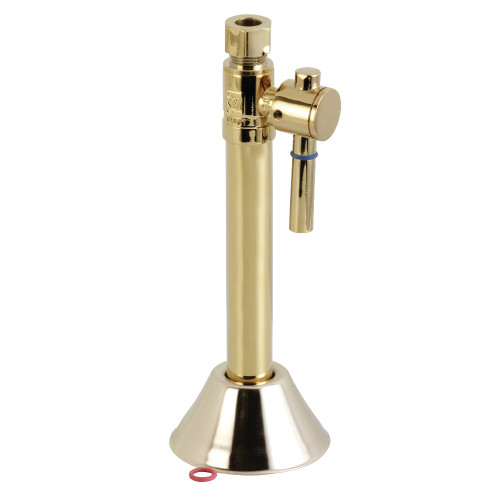 Kingston Brass CC83252DL 1/2" Sweat x 3/8" O.D. Comp Straight Shut-Off Valve with 5" Extension, Polished Brass