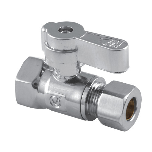 Kingston Brass KF3315 3/8" FIP X 3/8" OD Comp Straight Stop Valve, Polished Chrome