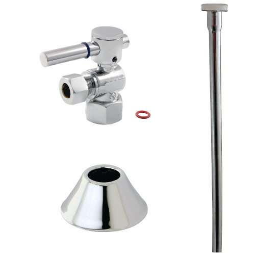 Kingston Brass CC43101DLTKF20 Modern Plumbing Toilet Trim Kit, 1/2" IPS x 3/8" O.D. Comp, Polished Chrome