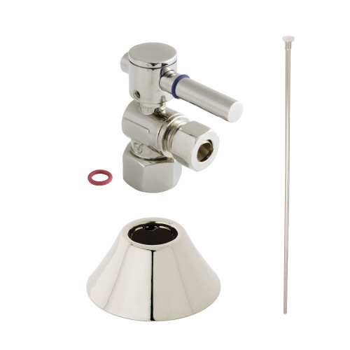 Kingston Brass CC43106DLTKF20 Modern Plumbing Toilet Trim Kit, 1/2" IPS x 3/8" O.D. Comp, Polished Nickel