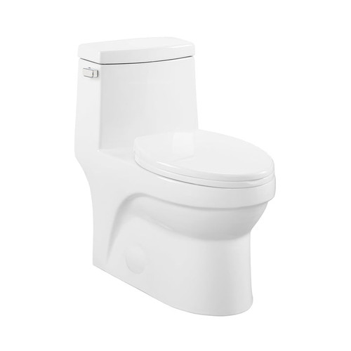 Swiss Madison  SM-1T123 Virage One-Piece Elongated Toilet Vortex Side Flush 1.28 gpf - Glossy White