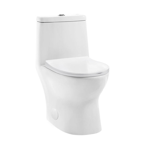 Swiss Madison SM-1T127 Ivy One-Piece Elongated Toilet, 10" Rough-In 1.1/1.6 gpf - Glossy White