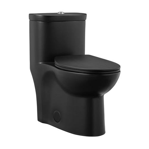 Swiss Madison  SM-1T205MB Sublime One-Piece Elongated Toilet Dual-Flush 1.1/1.6 gpf in Matte Black