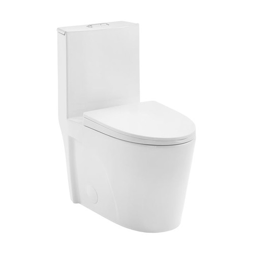 Swiss Madison SM-1T254 St. Tropez One-Piece Elongated Toilet Vortex Dual-Flush 1.1/1.6 gpf - Glossy White