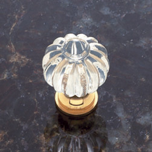 JVJ 53704 Solid Brass Acrylic Crystal" 1" Door Knob