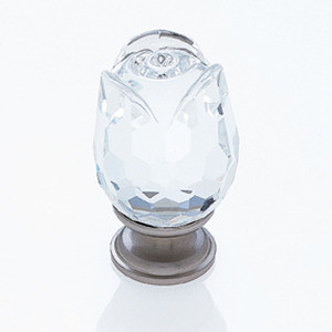 JVJ Satin Nickel 31% Leaded Crystal 30 mm (1 3/16") Rose Door Knob - 52546