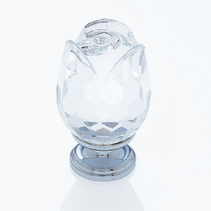 JVJ Polished Chrome 31% Leaded Crystal 30 mm (1 3/16") Rose Door Knob - 52526