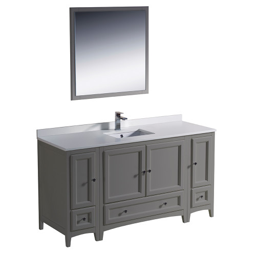 Fresca FVN20-123612GR Fresca Oxford 60" Gray Traditional Bathroom Vanity