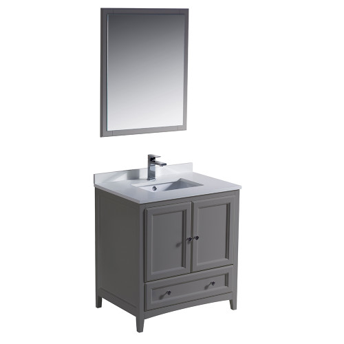 Fresca FVN2030GR Fresca Oxford 30" Gray Traditional Bathroom Vanity