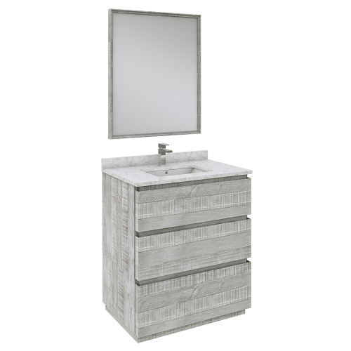 Fresca FVN3130ASH-FC Fresca Formosa 30" Floor Standing Modern Bathroom Vanity w/ Mirror in Ash