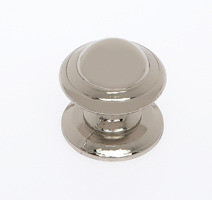 JVJ 46216 Polished Nickel 1 1/4" 1-Pc Door Knob W/Back Plate