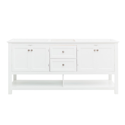 Fresca FCB2372WH-D Fresca Manchester 72" White Traditional Double Sink Bathroom Vanity Cabinet