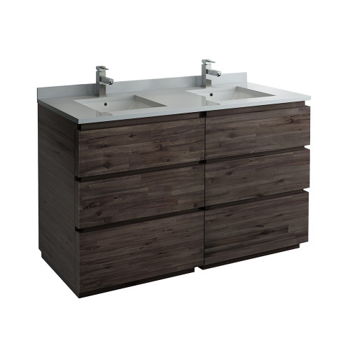 Fresca FCB31-3030ACA-FC Fresca Formosa 58" Floor Standing Double Sink Modern Bathroom Vanity Cabinet