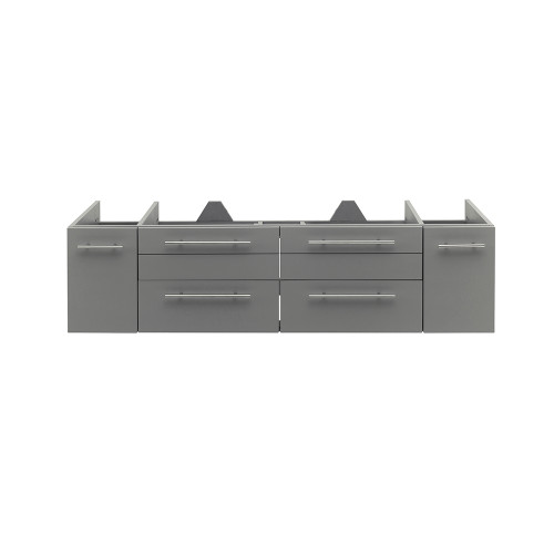 Fresca FCB6160GR-UNS Fresca Lucera 60" Gray Wall Hung Single Undermount Sink Modern Bathroom Vanity Cabinet