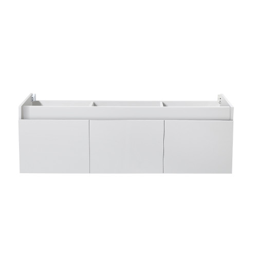 Fresca FCB8041WH Fresca Mezzo 60" White Wall Hung Single Sink Modern Bathroom Vanity Cabinet
