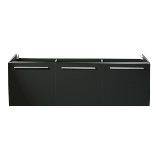 Fresca FCB8093BW Fresca Vista 60" Black Wall Hung Single Sink Modern Bathroom Vanity Cabinet