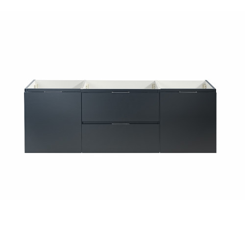 Fresca FCB8360GG Fresca Valencia 60" Dark Slate Gray Wall Hung Single Sink Modern Bathroom Vanity Cabinet