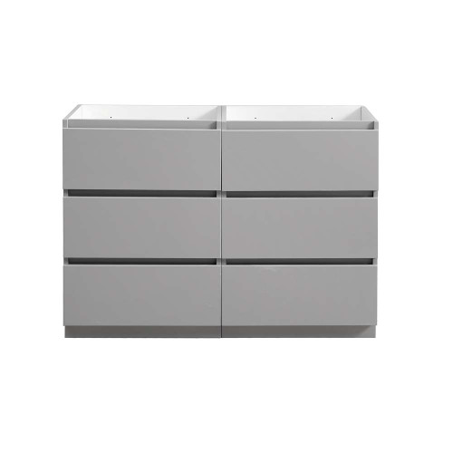 Fresca FCB93-2424GR-D Fresca Lazzaro 48" Gray Free Standing Double Sink Modern Bathroom Vanity Cabinet