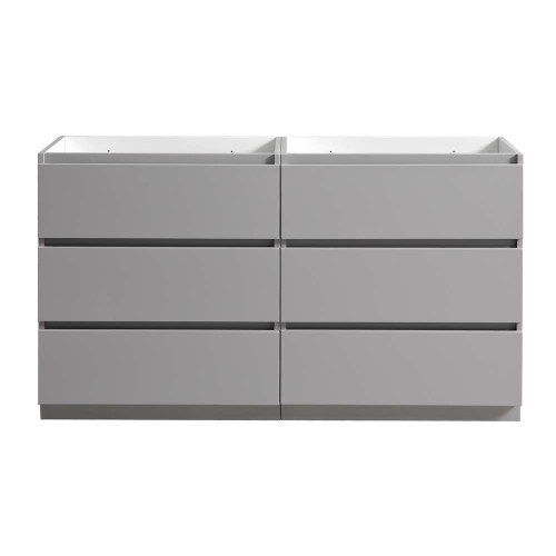 Fresca FCB93-3030GR-D Fresca Lazzaro 60" Gray Free Standing Double Sink Modern Bathroom Vanity Cabinet