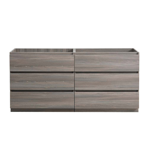 Fresca FCB93-3030MGO-D Fresca Lazzaro 60" Gray Wood Free Standing Double Sink Modern Bathroom Vanity Cabinet