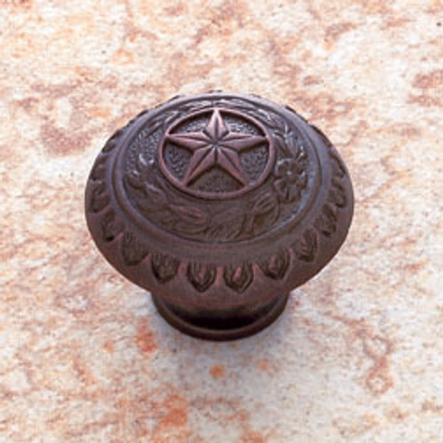 JVJ 41512 Old World Bronze 1 3/8" 'Texas Star' Door Knob