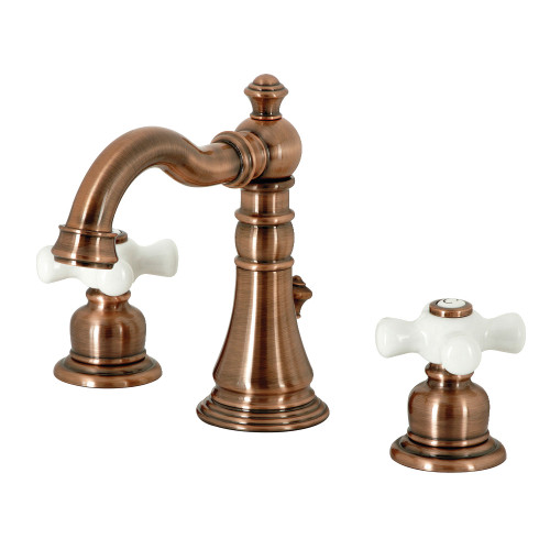 Kingston Brass Fauceture FSC197PXAC American Classic Widespread Bathroom Faucet, Antique Copper