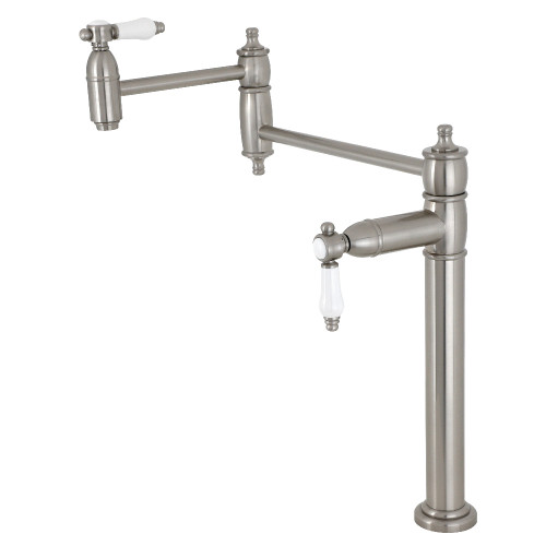 Kingston Brass KS3708BPL Bel-Air Deck Mount Pot Filler, Brushed Nickel