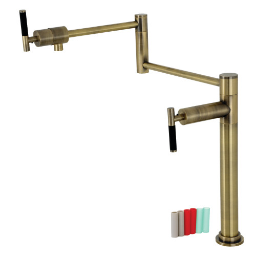 Kingston Brass KS4703CKL Kaiser Deck Mount Pot Filler, Antique Brass