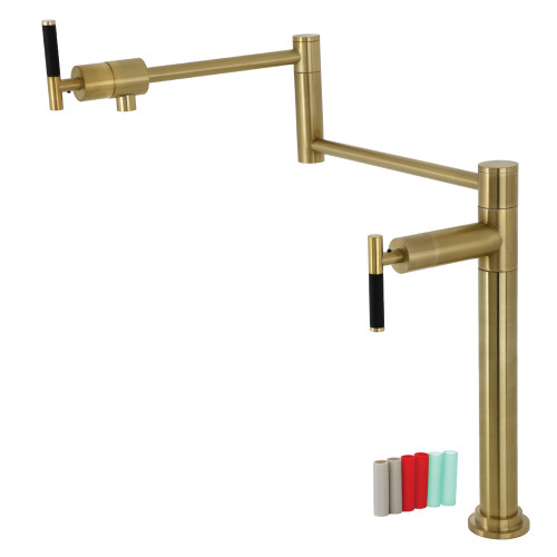 Kingston Brass KS4707CKL Kaiser Deck Mount Pot Filler, Brushed Brass