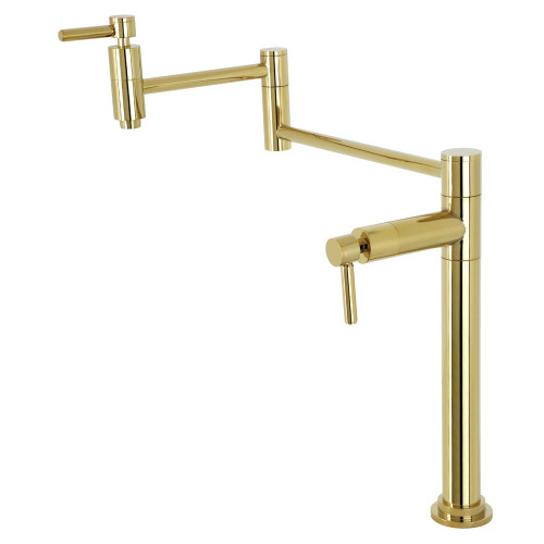 Kingston Brass KS8702DL Concord Deck Mount Pot Filler, Polished Brass