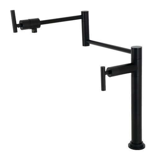 Kingston Brass KS4700CML Manhattan Deck Mount Pot Filler, Matte Black