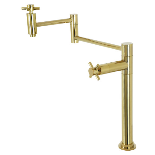 Kingston Brass KS8702DX Concord Deck Mount Pot Filler, Polished Brass