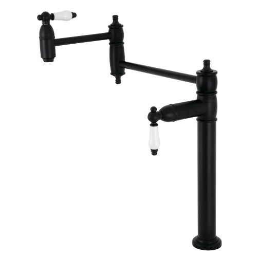 Kingston Brass  KS3700PL Restoration Deck Mount Pot Filler, Matte Black